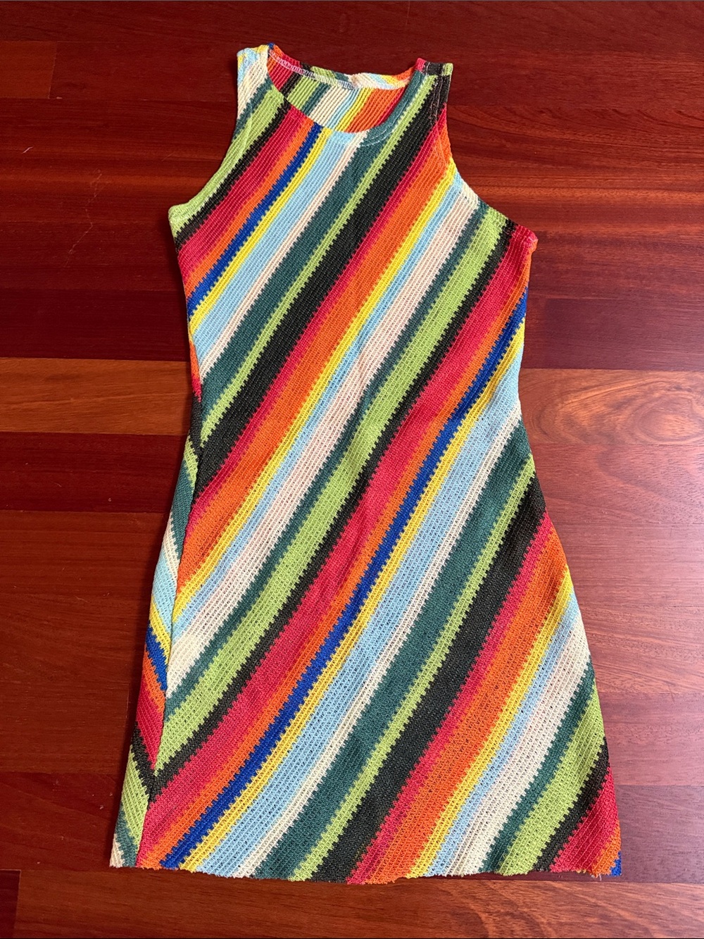 Striped Multicolor Knit Tank Dress